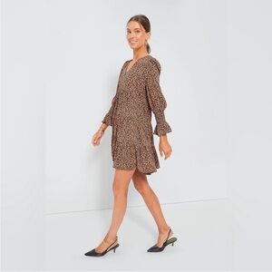 Tuckernuck Pomander Place Leopard Kenzo V-neck Tiered Mini Dress - Medium